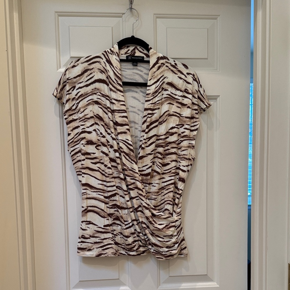 INC Women's Zebra Print Top - XL